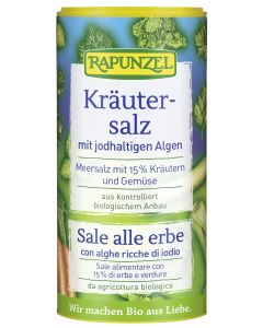 Kräutersalz jodiert mit 15% Kräutern und Gemüse, 125g