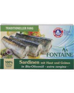 10er-Pack: Sardinen mit Haut & Gräten, 120g