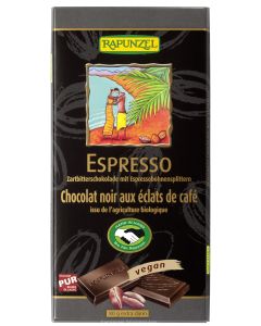 Zartbitter Schokolade 51% Kakao mit Espressobohnensplittern HIH, 80g
