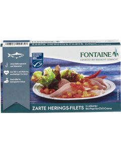 6er-Pack: Heringsfilets in pikanter BIO-Paprika-Chili-Creme, 200g