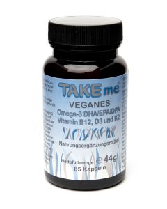 TAKEme Omega-3 DHA/EPA/DPA mit Vitamin B12, D3 und K2, 85 Kapseln