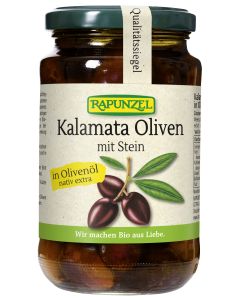 Oliven Kalamata violett, mit Stein in Olivenöl, 335g