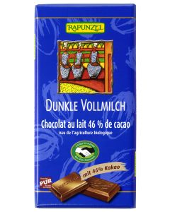 Vollmilch Schokolade 46% Kakao Dunkel HIH, 100g